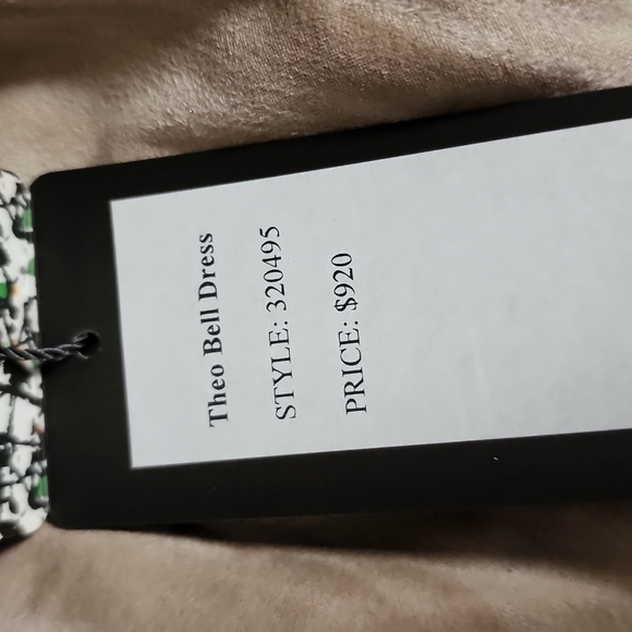 New Designer Y2K Neutral Tan Scoop Neck Long Sleeve Bodycon Mini Dress Sz Small - Picture 5 of 6